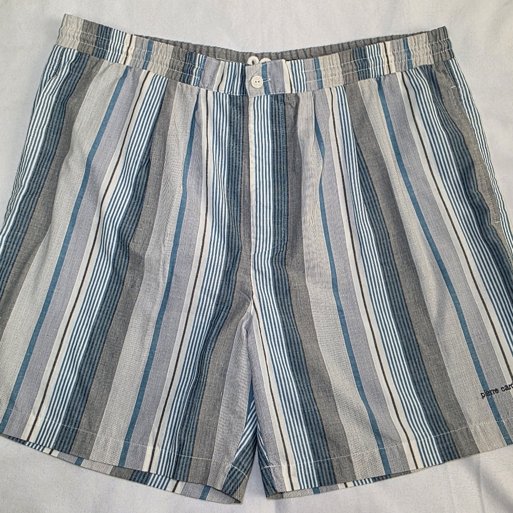 Pierre Cardin Vintage Striped Swim Trunk Shorts- Men's Size XL